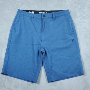 Hurley Size 34 Navy Blue Hybrid Walk Shorts Chino Golf Active Men's